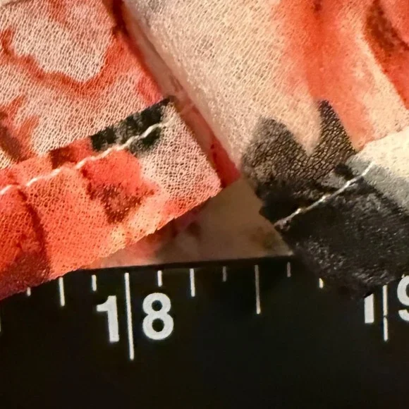 Torrid 00 Floral Print High Low Chiffon Button Front Tunic Shirt Womens Sz 10/12 - Picture 5 of 5